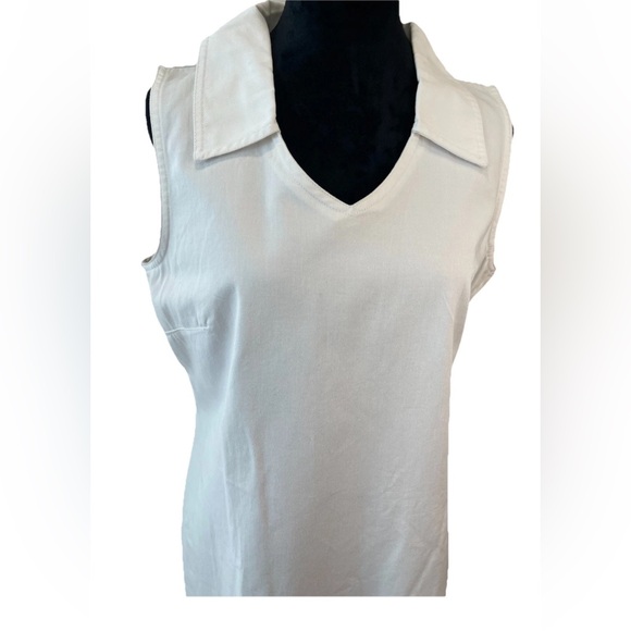 🆕Studio ease Y2K NWT ladies SZ 10 all cotton white sheath dress embroidered hem - Picture 2 of 16